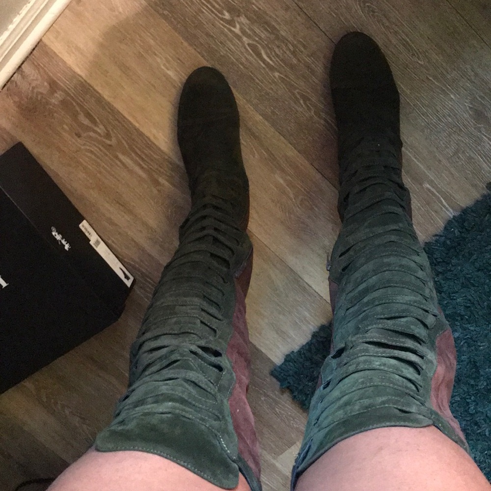 Thigh high motorcycle riding boots